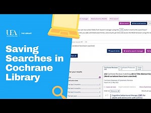 Saving a Search in Cochrane Library