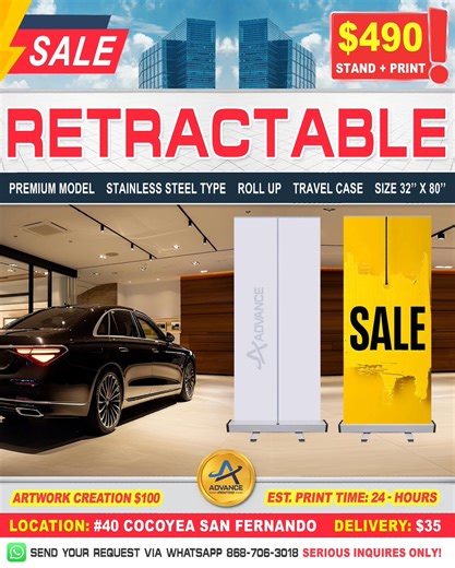 𝗦𝗔𝗟𝗘 •Feather Flags •Displays 𝗖𝗮𝗹𝗹 𝗢𝗿 𝗪𝗵𝗮𝘁𝘀𝗔𝗽𝗽: 868-396-2360 𝗧𝗿𝗶𝗻𝗶𝗱𝗮𝗱 𝗗𝗲𝗹𝗶𝘃𝗲𝗿𝘆....: $35 𝗧𝗼𝗯𝗮𝗴𝗼 𝗗𝗲𝗹𝗶𝘃𝗲𝗿𝘆.....: $50 𝗪𝗮𝗹𝗸 𝗜𝗻𝘁𝗼 𝗢𝘂𝗿 𝗪𝗲𝗹𝗰𝗼𝗺𝗶𝗻𝗴 𝗢𝗳𝗳𝗶𝗰𝗲 / 𝗦𝗵𝗼𝘄𝗿𝗼𝗼𝗺 • #40 Cocoyea, San Fernando, Trinidad • Google Maps: Advance Printing • Landmark: Next to Aquarium Restaurant • Opening Hours: Monday to Friday 10am-5pm 𝗪𝗲 𝗢𝗳𝗳𝗲𝗿 𝗘𝗮𝘀𝘆 𝗣𝗮𝘆𝗺𝗲𝗻𝘁 𝗠𝗲𝘁𝗵𝗼𝗱𝘀 •Linx •Cash •Online Banking •Bank Deposit Advance Prin