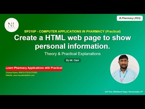 Creating a Personal Information Webpage in HTML | BP210P Experiment 2 | By Mr. Dani