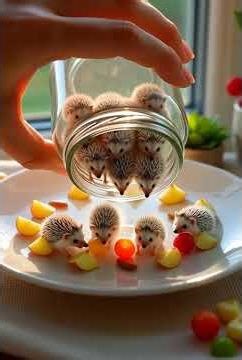 Mini Baby Hedgehogs + Crystal Jar?! 🤯🦔 Aesthetic Macro Short
