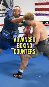 Advanced boxing drills for aggressive opponents! 🥊 The Arena’s Boxing Coach Joe Vargas @joe_hits works with his fighter Kyle Erwin @kyleboxeo on how to read and time opponents who love throwing the right hand. The sequence: ✅ Flicking jabs to draw a reaction ✅ Slip opponent’s counter straight right by stepping outside ✅ Quick 3-punch combination ✅ Pivot left to create angles when opponent presses forward ✅ Right straight, left hook (coach uses arm to emphasize hand speed) ✅ Lean back to avoid t