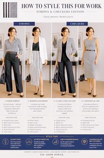 How to Style Stripes & Checkers for Work | Women’s Fashion Tips