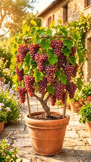 🍇 Grow 100+ Grapes in One Pot! 😍 Easy Home Gardening Hack 🌿 #Shorts