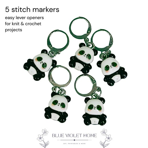 Panda Bear Stitch Markers: Knitting and Crochet Accessories - Set of 5 - Etsy