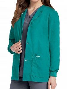 Landau Women's Snap Front Warm-up Scrub Jacket