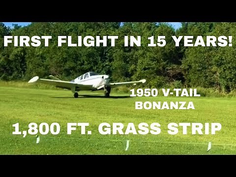 1950 V-tail Bonanza First Takeoff from Short Field