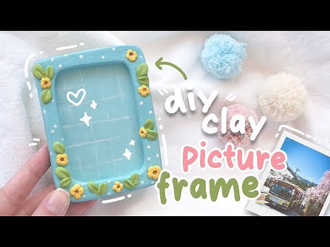 Handmade Cute Pastel Picture Frame from Air Dry Clay ☁️🖼️ | Easy DIY Decor