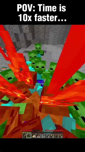 Minecraft 10x Time 💀#minecraft #bestgg #10x #faster #time #shorts #short #meme #memes