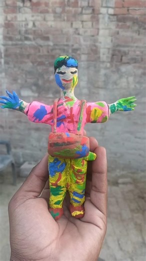DIY holi special dholida clay model making #clayart #holi #art #holispecial