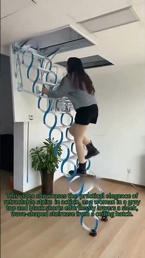 "Space-Saving Magic! ✨ How Retractable Stairs Make Life Easier"