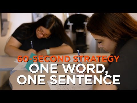 60-Second Strategy: One Word, One Sentence