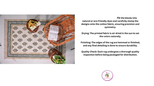 Hand Block Printed Cotton Dhurrie Rug, Washable Indian Rug - Etsy