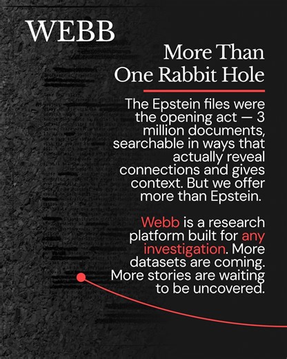 The Webb | Webb is an investigative research platform that lets you search, connect, and analyze massive document libraries. We launched with 3... | Instagram