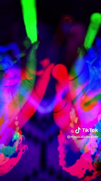 Exploring Visual ASMR with Glow Sticks Under Black Light