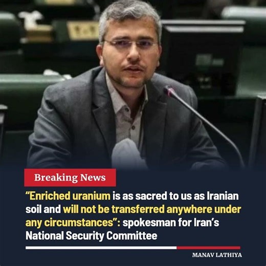 Iran Says Enriched Uranium “Will Not Be Transferred Under Any Circumstances” #iran #uranium #nuclear