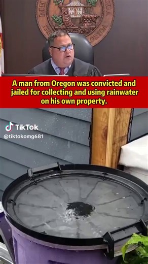 🚨GUILTY VERDICT: In Oregon, rainwater falling on your own land doesn’t actually belong to you.Gary Harrington built 3 reservoirs on his 170-acre property to collect rainwater & snowmelt for fire protection.The state demanded he drain every drop. “All water belongs to us.”He refused.They hit him with 9 misdemeanors, jailed him for 30 days, and fined him more than $15,000.This is government claiming ownership of the sky.What’s next — your air? Your soil?Actually… yes.