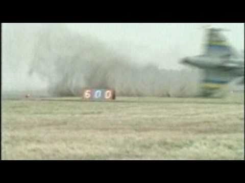 JAS 39 Gripen crash (rare alternate angle) due to pilot-induced oscillation on February 2 1989.