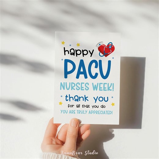 PACU Nurse Thank You Card, Perianesthesia Nurses Week Greeting Cards Printable, Staff Appreciation Gifts - Etsy