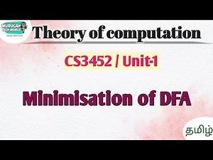 Minimization of DFA in theory of computation tamil||CS3452||TOC. #theoryofcomputation