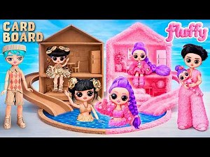 We Build Cardboard & Fluffy Family Doll House for Hunters! 12 DIYs