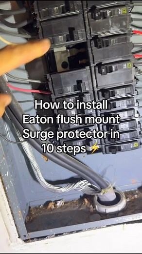 Gorton Electrical Services LLC on Instagram: "How to install an Eaton Whole Home Surge protector using a flush mount kit ⚡️🤝🏽 (for trained professionals) #electricalwork #bluecollar #electricianlife #surgeprotector #electrician #tradelife #metaglasses"