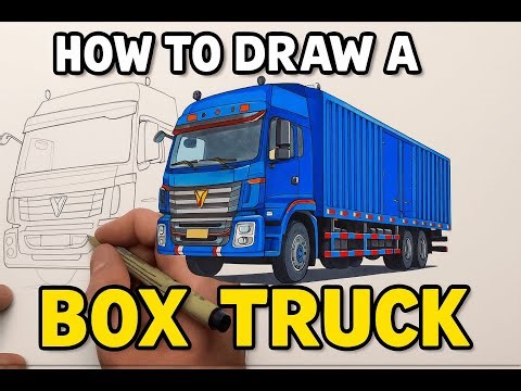 Drawing a Powerful Blue Container Truck – Realistic Marker Art Timelapse Art on Wheel
