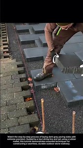 Mastering Precision Paving Slabs Installation 🧱 #paving #construction #hardscaping