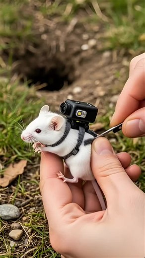 I put micro Camera on white Mouse Sce it's underground House. #fact #animals #animal #wildanimals #aianimal