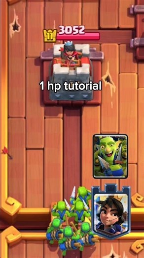 1 hp Princess Tower Tutorial #clashroyale #shorts