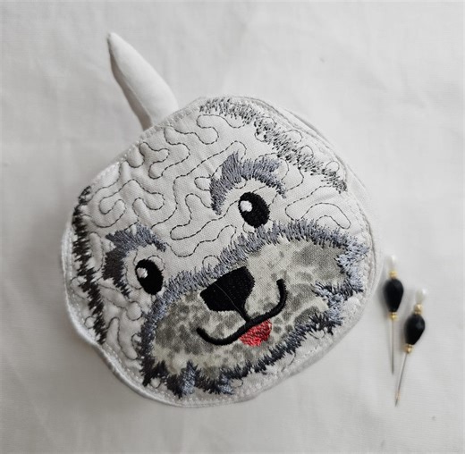 Handmade Embroidered Dog Pincushion, Cotton Sewing Accessory - Etsy