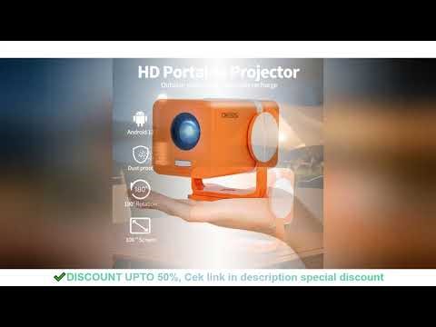 DESS 4K Projector Android 13 1280*720P Dual Wifi 180 Flexible BT5.0 Cinema Outdoor Portable