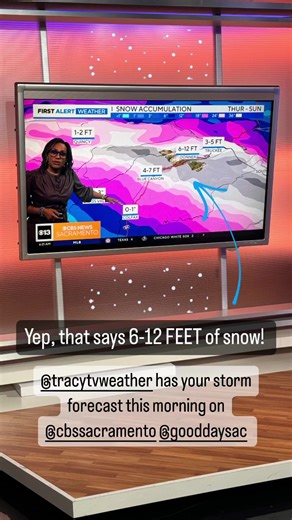 Yep, that says 6-12 FEET of snow! Tracy has your storm forecast this morning (and will be tracking all week) on CBS13 and Good Day Sacramento. | Dina Kupfer