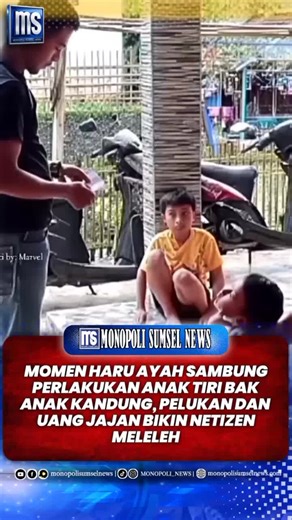 Sebuah video yang direkam sang istri memperlihatkan momen haru seorang ayah sambung memperlakukan anak tirinya layaknya anak kandung. Ia memberi uang jajan disertai pelukan hangat, menunjukkan kasih sayang tanpa sekat. Sang istri menyebut anaknya sudah sangat “sadar diri”, namun sikap sang ayah sambung justru menuai pujian warganet karena dinilai tulus dan luar biasa. Video tersebut viral dan menyentuh hati banyak orang. #MomenHaru #AyahSambung #AnakTiri #KasihSayang #Keluarga