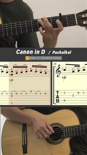 Canon in D / Pachelbel (Guitar) #guitartab #guitar #fingerstyleguitar #canon