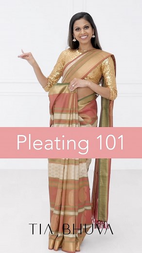 10K views · 332 reactions | Pleating 101 ✨ [sari, saree draping, saree, saree blouse designs, saree draping tutorial, saree drape, embroidered saree, saree hacks, saree tips and tricks, saree tips and tricks, saree drapes, pleating hacks, how to pleat saree easily, easy saree pleating] | TiaBhuva.com | Facebook