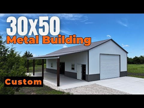 Custom Steel Building | 30x50 Metal Storage with Porch | WolfSteel Buildings