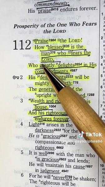Psalm 112:1–3 shows that loving and honoring God brings deep, lasting blessing—not only to our lives, but to those who come after us. A faithful heart leaves a legacy of goodness, strength, and righteousness that endures beyond the present moment. #verseoftheday #jesus #christiantiktok #fyp #viral