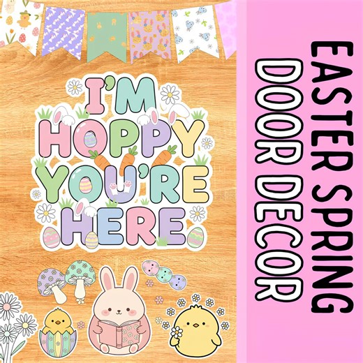 Easter Door Decor, Spring Classroom Decor, Pastel Welcome Door Decoration, Trendy Classroom Decor, Printable Decorations - Etsy