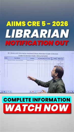 AIIMS Librarian Vacancy 2026 Notification जारी || New Librarian Vacancy 2026 #librarianvacancy
