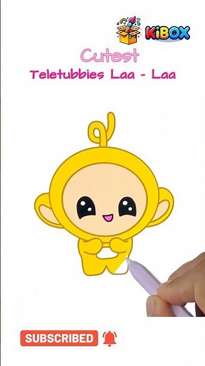 How to Draw a Super Cute Laa-Laa of Teletubbies | Adorable Art #kibox #drawing #artforkids #shorts
