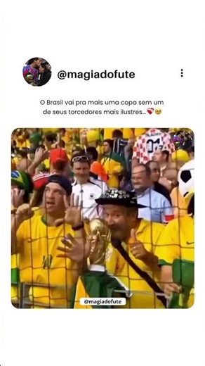 Mais dq um torcedor comum, o “Gaúcho da Copa” simbolizava a paixão do brasileiro pelo futebol... 💔🇧🇷