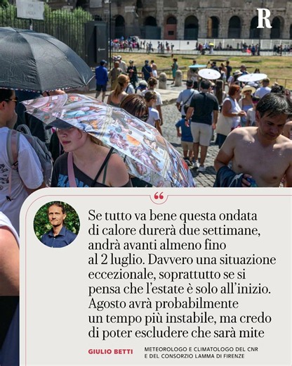 Il meteorologo: “Farà caldo almeno fino al 2 luglio, con 9 gradi in più. Scordiamoci un’estate mite”