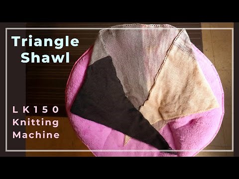 Triangle shawl with eyelets on an LK150 knitting machine