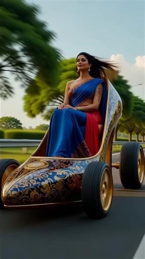 Royal Elegance: Saree, Stiletto, and the Open Road #Saree #HighHeels #ShoeCar #shorts