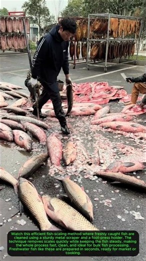 Fast Fish Scaling Technique on Fresh Catch#FishScalingProcess 🐟🔪✨#shortsfeed #shorts