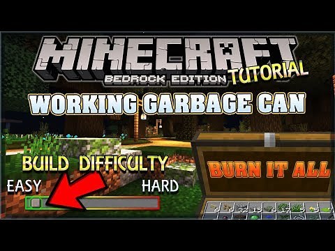 How to build a Working Garbage Can in Minecraft Bedrock Edition (MCPE, MCBE) Built on Truly Bedrock