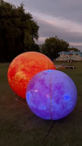 OZIS 40’’ Large Inflatable Globe, Inflatable Earth Planet Balloon with LED Light and Air Pump Hanging Airtight PVC Solar System Balloon for Educational Institution/Planetarium/ChurchStore Decoration