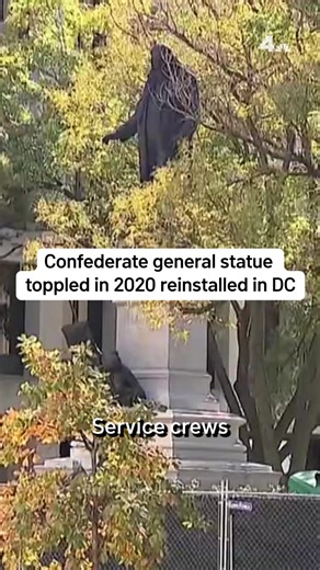 A statue of a Confederate general that demonstrators toppled and burned in D.C. in 2020 has been reinstalled. http://nbc4dc.com/atlhwqi | NBC Washington