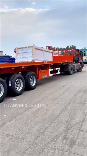 40Ft 3 Axles Flat Bed Trailer Flatbed Container Semi Truck