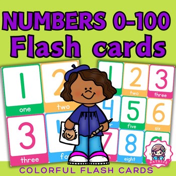 Comprehensive Numbers 0-100 Flash Cards Set | Math Flash Cards Printable